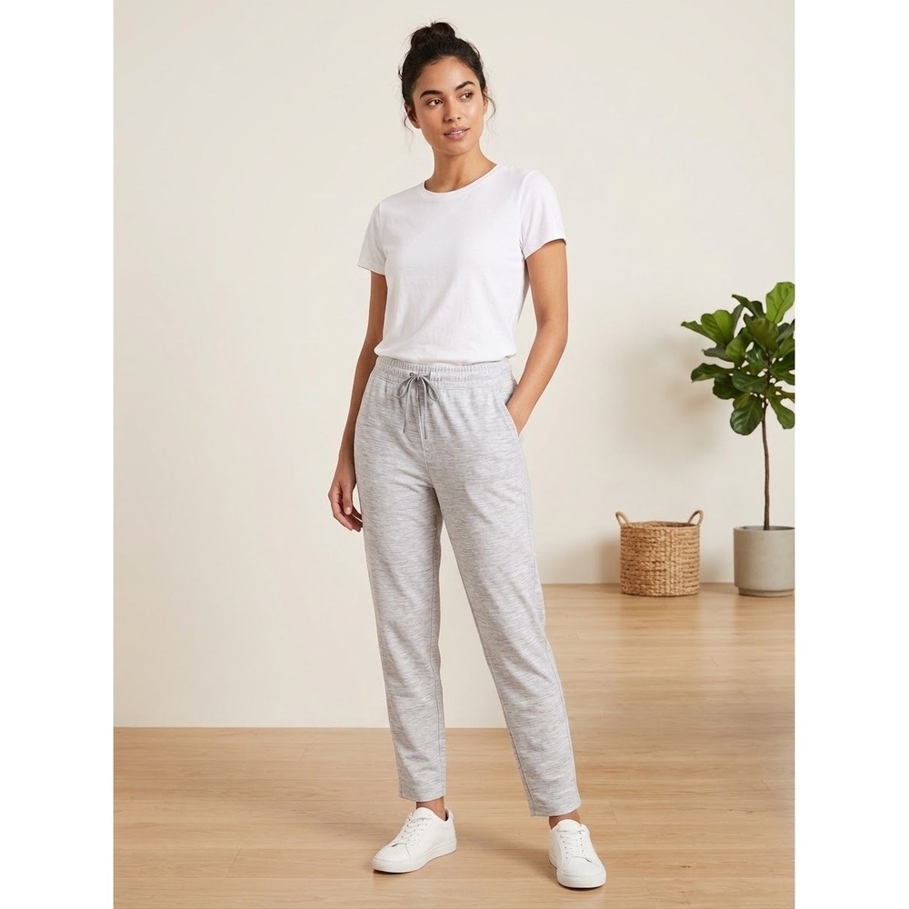 Lululemon On The Fly Pant Grey Space Dye Drawstring Joggers 7/8 Length